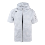 デサント（DESCENTE）（メンズ）S.F.TECH グラフィックスウェット 半袖フーデッドジャケット DMMTJF22 WH