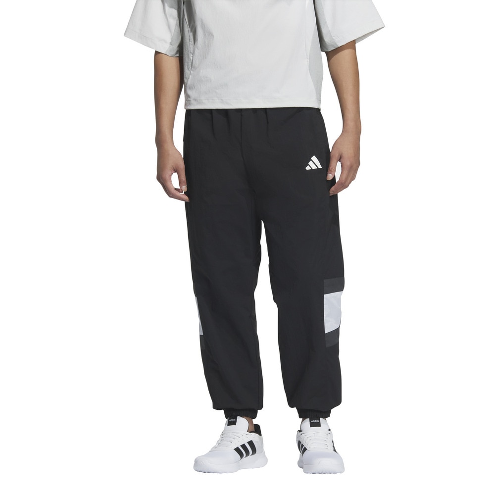 アディダス（adidas）（メンズ）ワーディング パック ルーズフィット メッシュ裏地付き エラスチックヘム ウーブンパンツ KQD40-JM2067