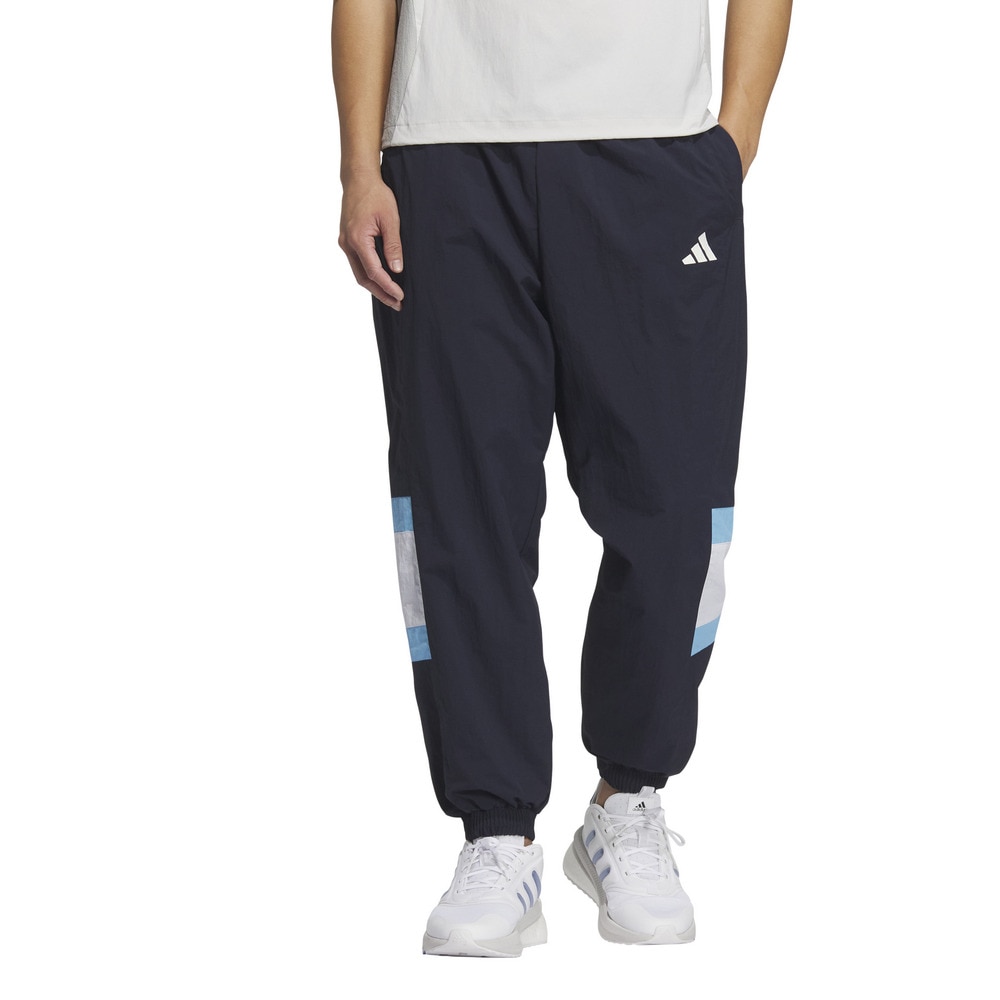 アディダス（adidas）（メンズ）ワーディング パック ルーズフィット メッシュ裏地付き エラスチックヘム ウーブンパンツ KQD40-JM2068