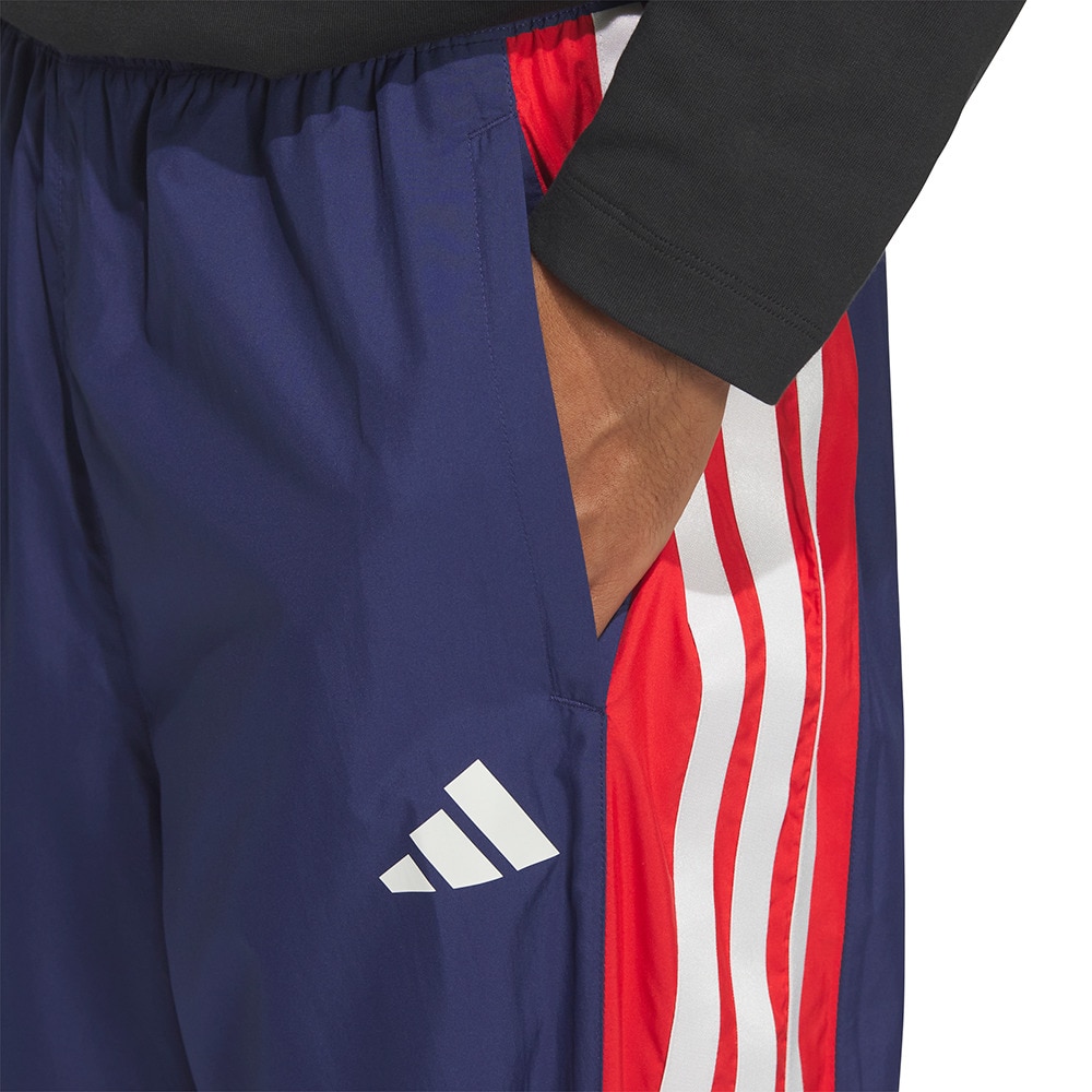 アディダス（adidas）（メンズ）マストハブ ルーズフィット メッシュ裏地付き フルレングス オープンヘム ウインドパンツ KQD21-JM2107