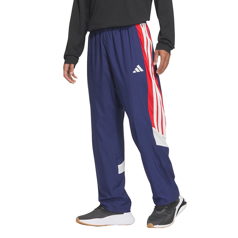 アディダス（adidas）（メンズ）マストハブ ルーズフィット メッシュ裏地付き フルレングス オープンヘム ウインドパンツ KQD21-JM2107
