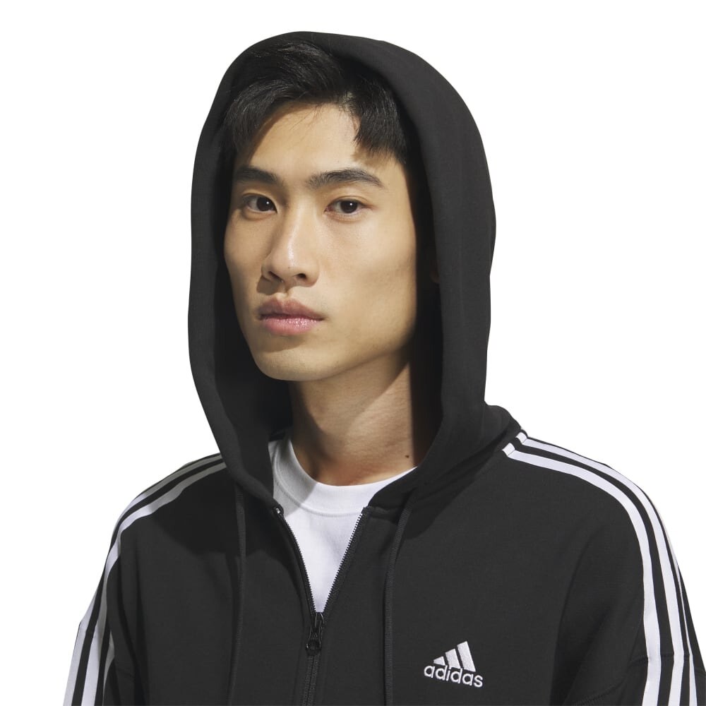アディダス（adidas）（メンズ）パーカー スウェット エッセンシャルズプラス ルーズフィット スリーストライプス フルジップ KWF02-JF3931