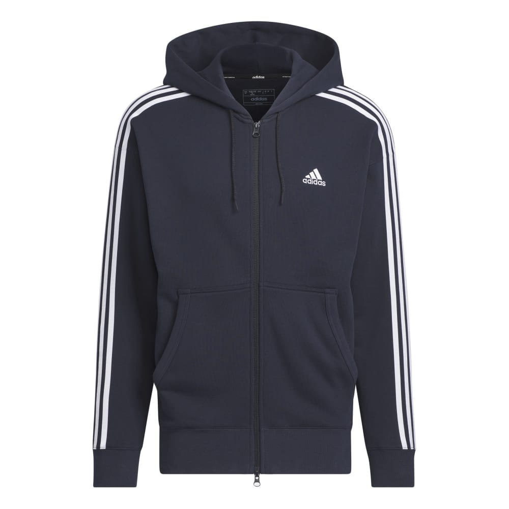 アディダス（adidas）（メンズ）エッセンシャルズプラス ルーズフィット スリーストライプス フルジップパーカー KWF02-JF3942