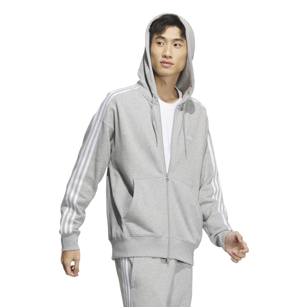 アディダス（adidas）（メンズ）エッセンシャルズプラス ルーズフィット スリーストライプス フルジップパーカー KWF02-JF3943