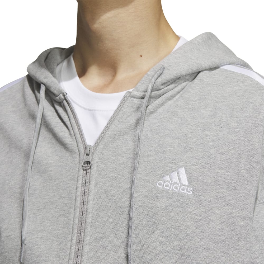アディダス（adidas）（メンズ）エッセンシャルズプラス ルーズフィット スリーストライプス フルジップパーカー KWF02-JF3943