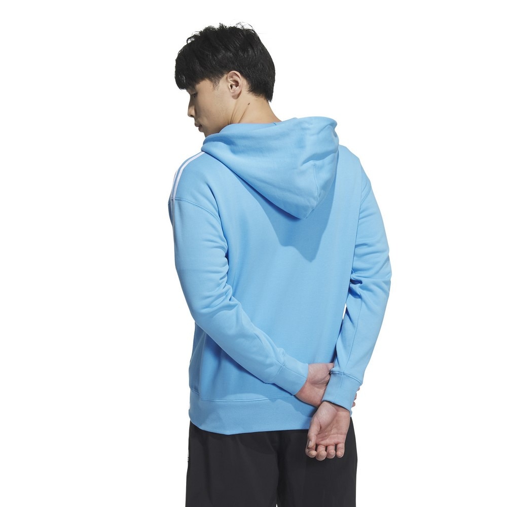 アディダス（adidas）（メンズ）エッセンシャルズプラス ルーズフィット スリーストライプス フレンチテリーフルジップパーカー KWF02-JF3991