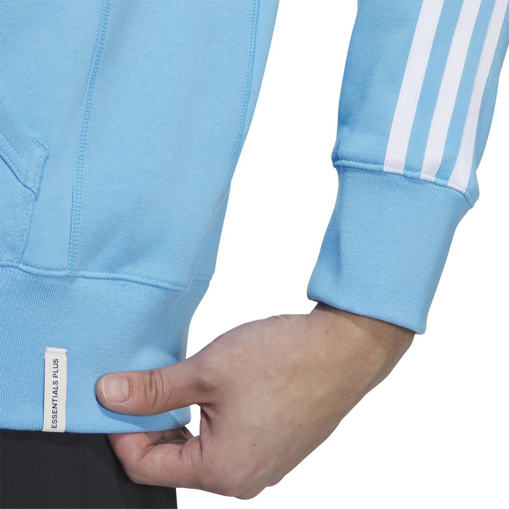 アディダス（adidas）（メンズ）エッセンシャルズプラス ルーズフィット スリーストライプス フレンチテリーフルジップパーカー KWF02-JF3991