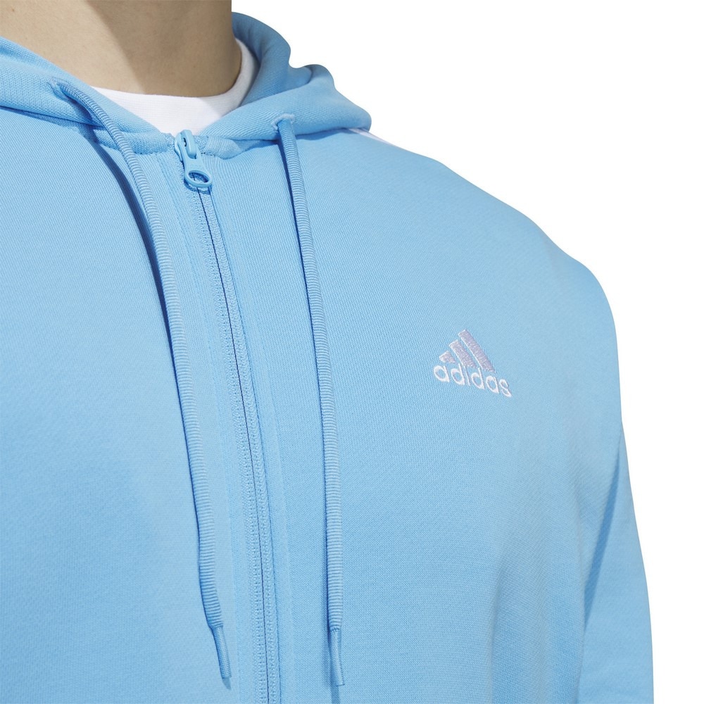 アディダス（adidas）（メンズ）エッセンシャルズプラス ルーズフィット スリーストライプス フレンチテリーフルジップパーカー KWF02-JF3991