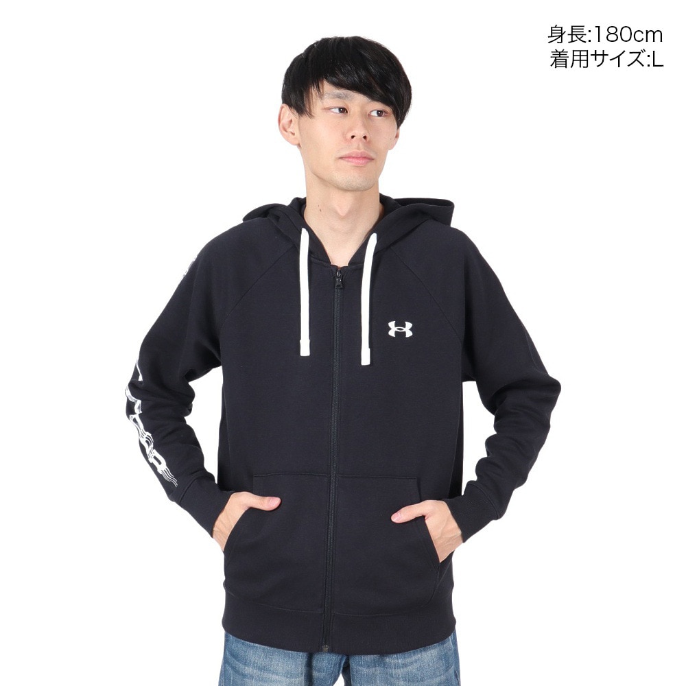 アンダーアーマー（UNDER ARMOUR）（メンズ）ライバルフリース グリッチ フルジップ フーディー 1390301 001