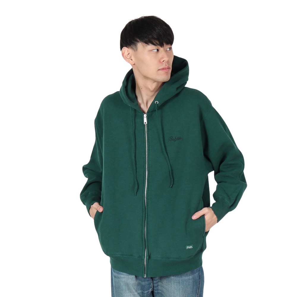 バクタ（BUKTA）（メンズ）ヘビーOZ裏起毛スプリットラグランパーカー BU2415804:65:GREEN