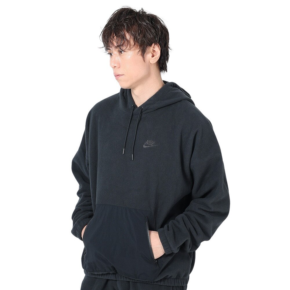 NIKE クラブPOLARフリース プルオーバーL/Sフーディ〈ブラック〉（XL