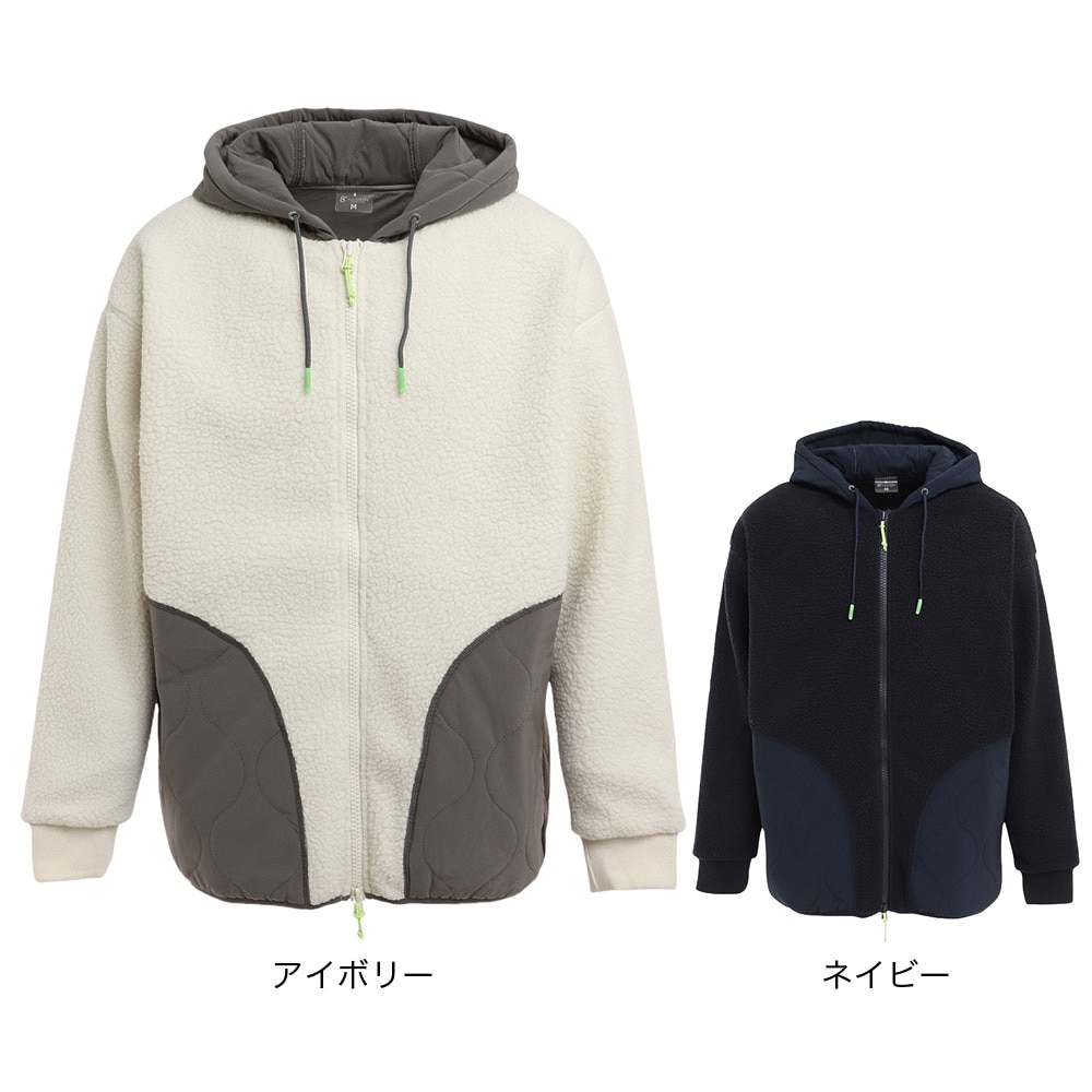 ウィッテム（HUITIEME）（メンズ）ボアフリース フルジップパーカー 191-57011-098