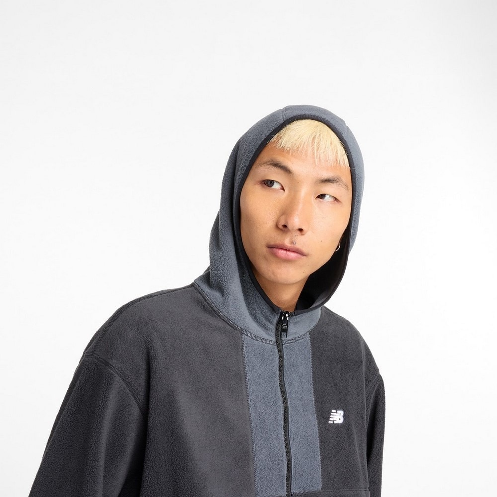 ニューバランス（new balance）（メンズ）フリース フルジップ フーディ MJ43517BK