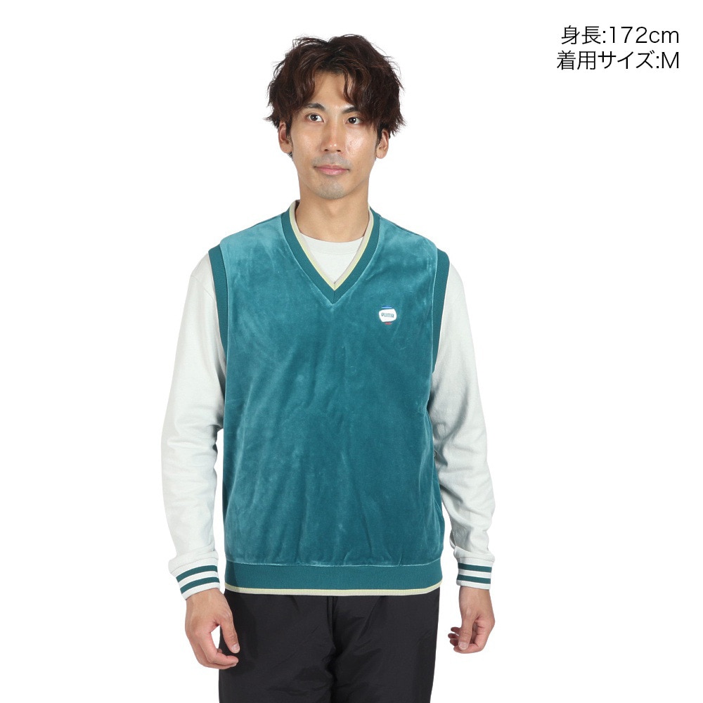 プーマ ゴルフウェア ベスト 秋 冬 ゴルフ カモフラージュ Vネック ニット ベスト (539398) メンズ PUMA