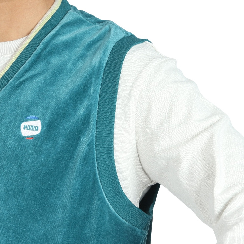 プーマ（PUMA）（メンズ）GV ベロア ベスト 685387 22 GRN