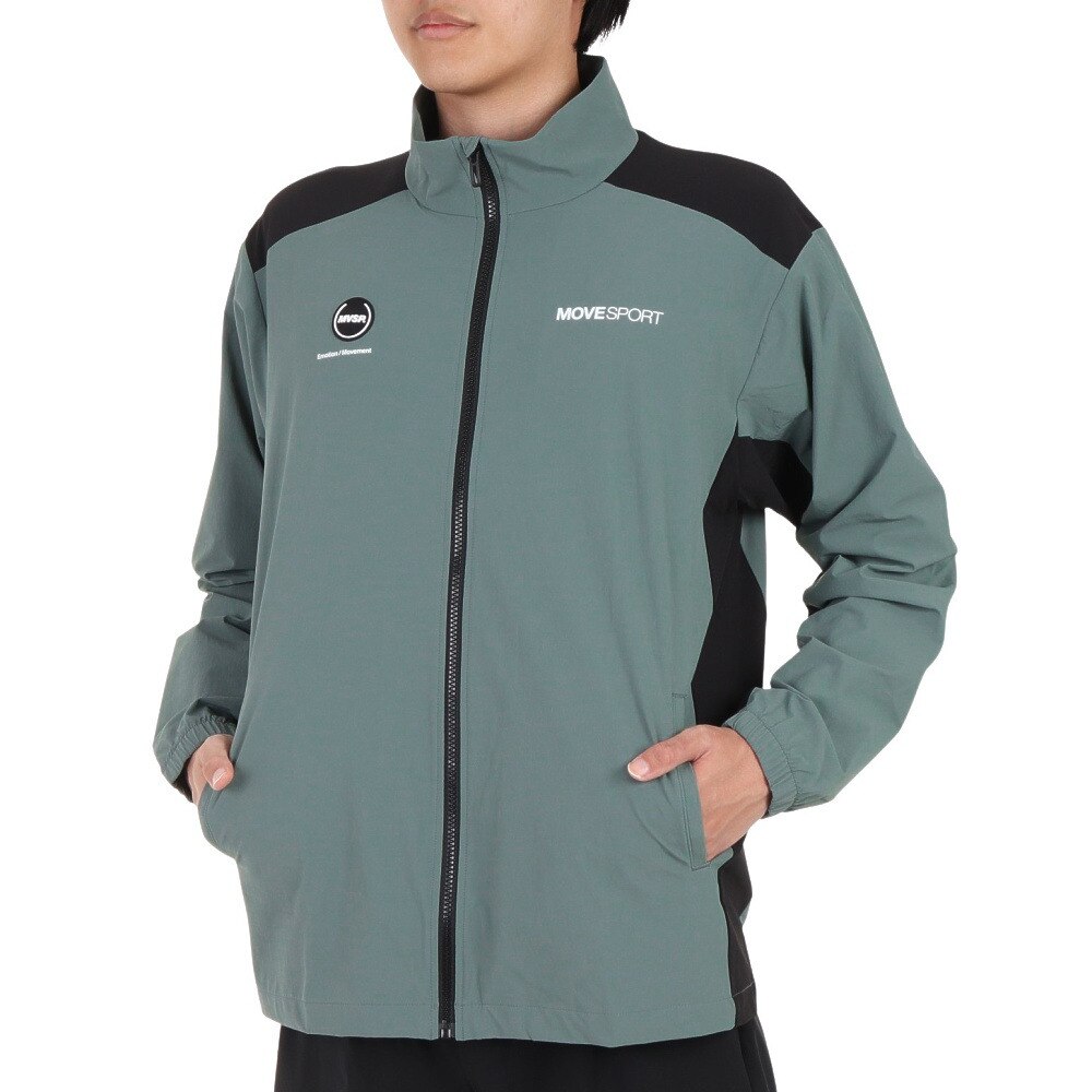 デサント(DESCENTE)(メンズ)4WAYストレッチナイロン スタンドカラーロゴ ジャケット DMMWJF11 KHBK