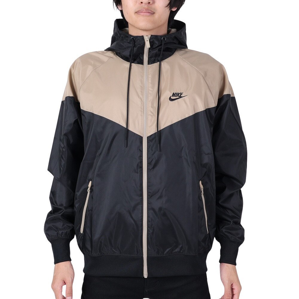 ナイキ（NIKE）（メンズ）ウィンドブレーカー ジャケット 防風 NSW HE WR ウーブン フーディ ジャケット DA0002-015 ベージュ ブラック★★★