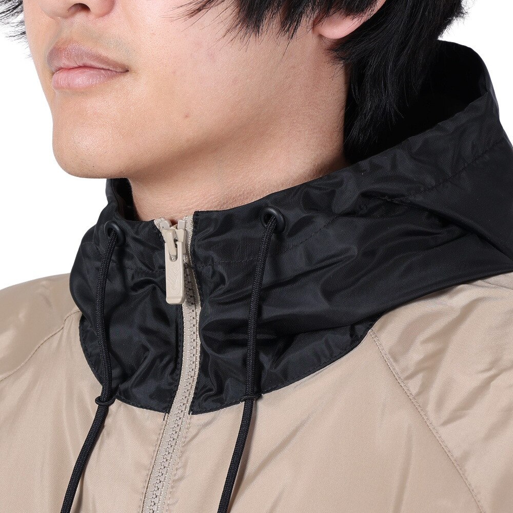 ナイキ（NIKE）（メンズ）ウィンドブレーカー ジャケット 防風 NSW HE WR ウーブン フーディ ジャケット DA0002-015 ベージュ ブラック★★★