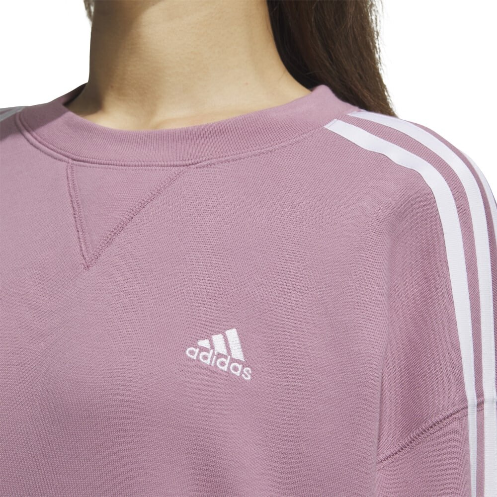 アディダス（adidas）（レディース）エッセンシャルズ プラス スリーストライプス フレンチテリー クルーネックスウェットシャツ KVF83-JF1414