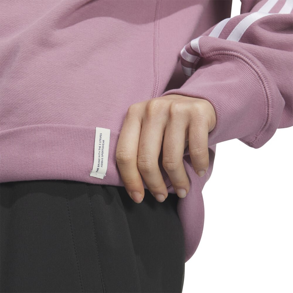 アディダス（adidas）（レディース）エッセンシャルズ プラス スリーストライプス フレンチテリー クルーネックスウェットシャツ KVF83-JF1414