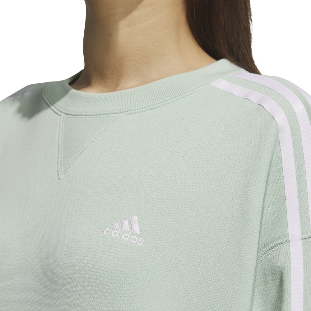 アディダス（adidas）（レディース）エッセンシャルズ プラス スリーストライプス フレンチテリー クルーネックスウェットシャツ KVF83-JF1415