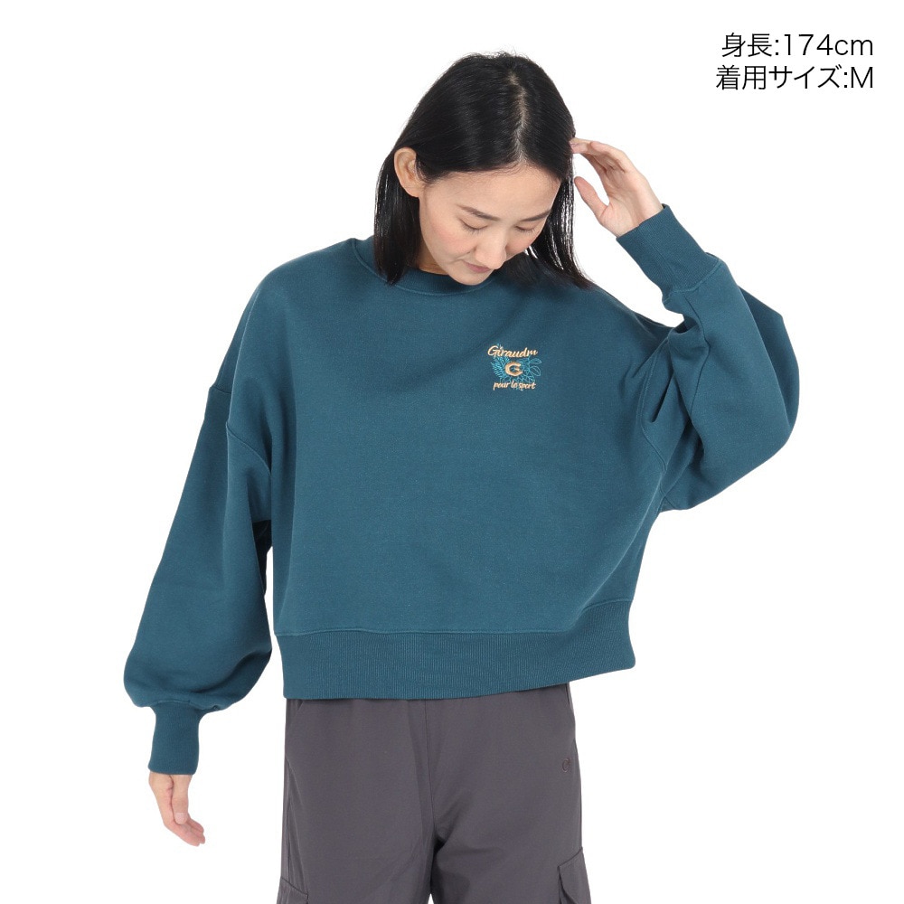 ジローム（GIRAUDM）（レディース）クルーネック ショートスウェット SW4F0050-TR861-GRCD GRN