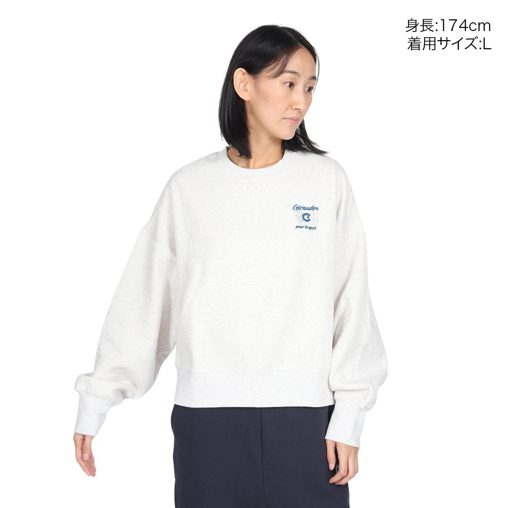 ジローム（GIRAUDM）（レディース）Crewneck shortshirt スウェット SW4F0050-TR861-GRCD LGRY