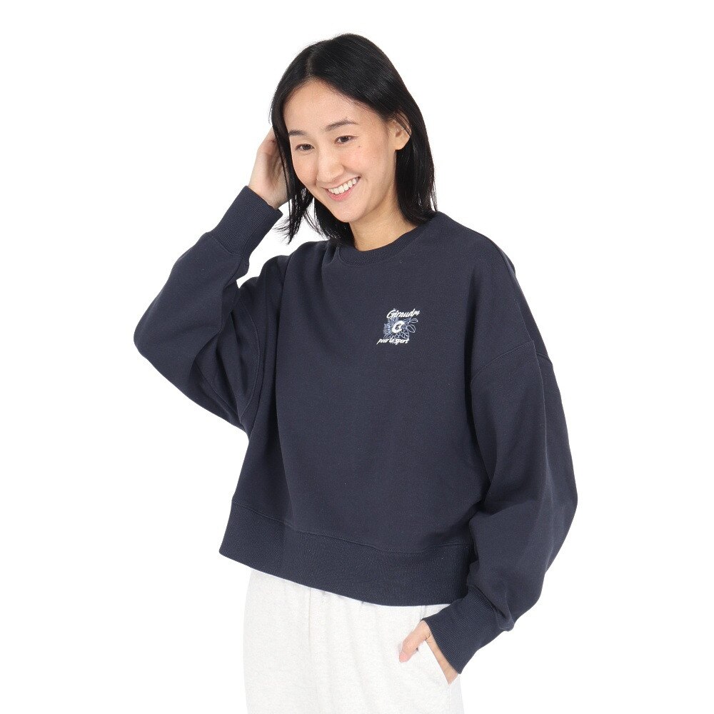 ジローム（GIRAUDM）（レディース）Crewneck shortshirt スウェット SW4F0050-TR861-GRCD NVY