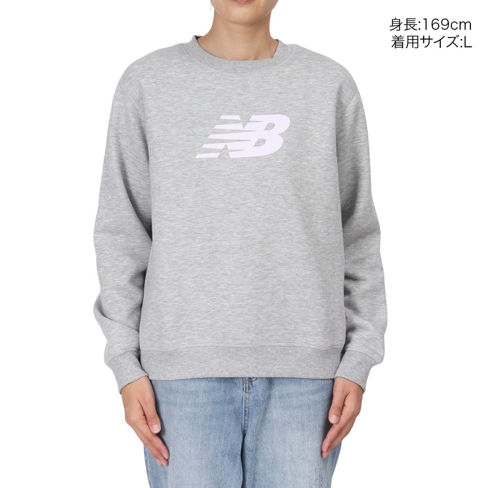 ニューバランス（new balance）（レディース）Sport フリース ロゴ クルー 裏起毛 WT43526AG
