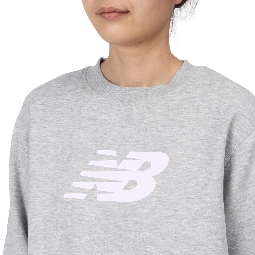 ニューバランス（new balance）（レディース）Sport フリース ロゴ クルー 裏起毛 WT43526AG