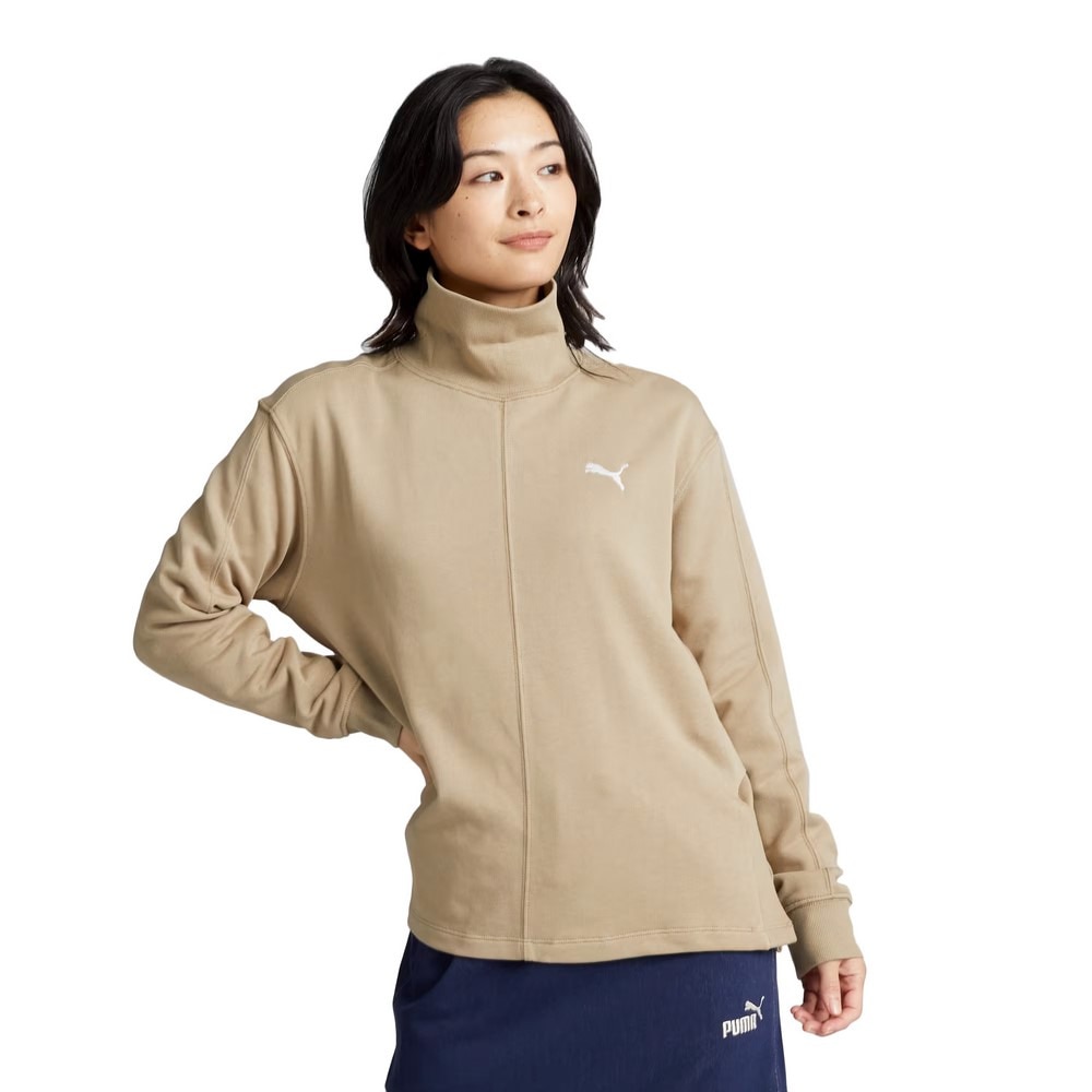 プーマ（PUMA）（レディース）ハー ハイネック クルースウェット 684207 67 BEG