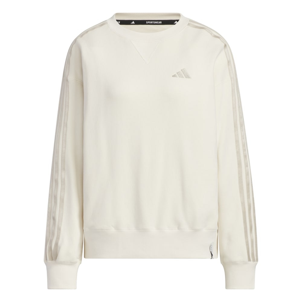 アディダス（adidas）（レディース）エッセンシャルズ プラス スリーストライプス フレンチテリー クルーネックスウェット JUP41-JW4488