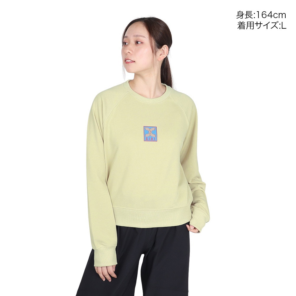 エックスガール（X-gir）（レディース）ショート クルーネック スウェットシャツ 155251012004-LT YELLOW