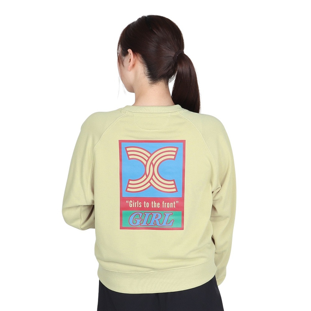 エックスガール（X-gir）（レディース）ショート クルーネック スウェットシャツ 155251012004-LT YELLOW