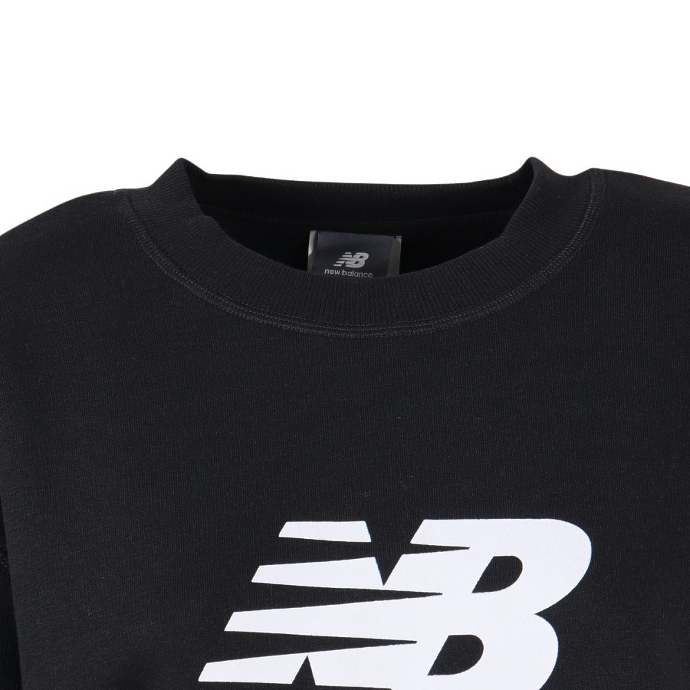 ニューバランス（new balance）（レディース）スポーツフリース ロゴ クルー 起毛 スウェットシャツ WT43526BK