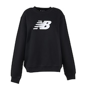 (レディース)スポーツフリース ロゴ クルー 起毛 スウェットシャツ WT43526BK