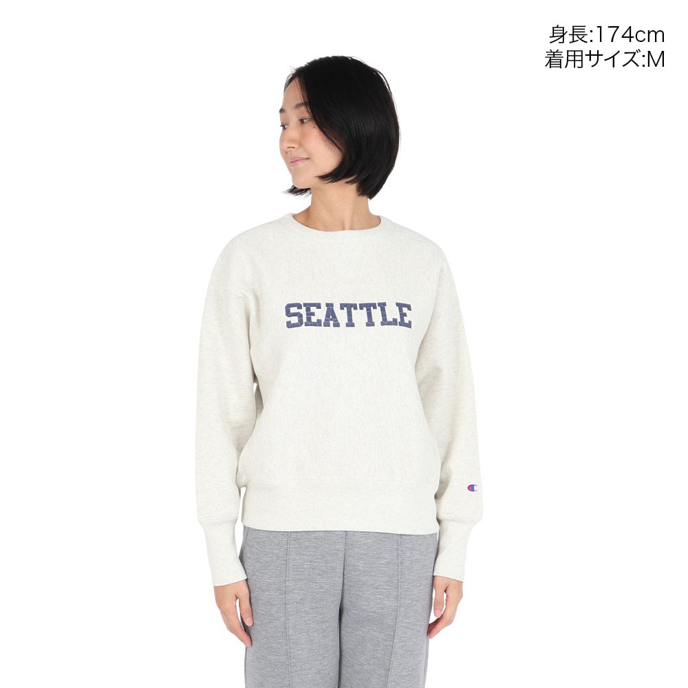 【新品タグ付き】OSHIMAREI/REVERSE WEAVE POスウェット白 チャンピオン-ヘリテイジ（CHAMPION-HERITAGE）（レディース