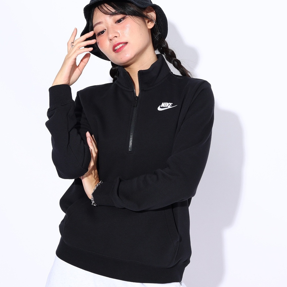 ナイキ（NIKE）（レディース）スポーツウェア クラブ フリース 1/2ジップ スウェットシャツ DQ5839-010