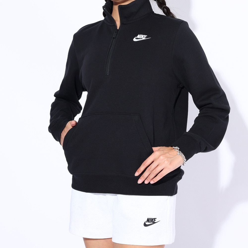 ナイキ（NIKE）（レディース）スポーツウェア クラブ フリース 1/2ジップ スウェットシャツ DQ5839-010