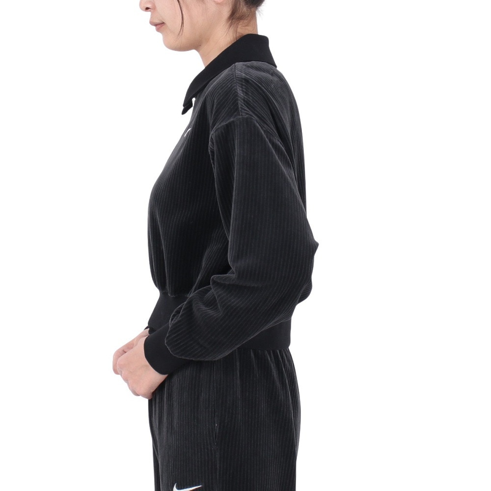 ナイキ（NIKE）（レディース）スポーツウェア ベロアクロップド 1/4ジップトップ HV5031-010