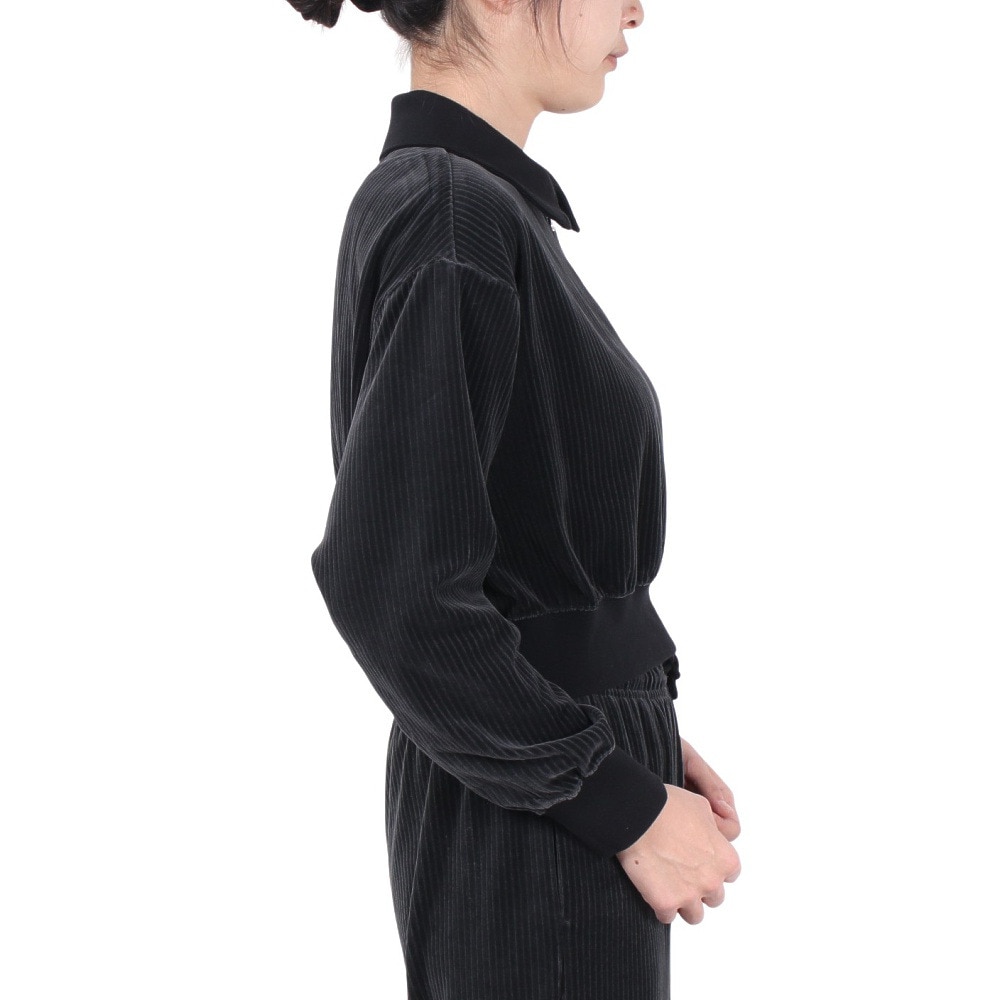ナイキ（NIKE）（レディース）スポーツウェア ベロアクロップド 1/4ジップトップ HV5031-010