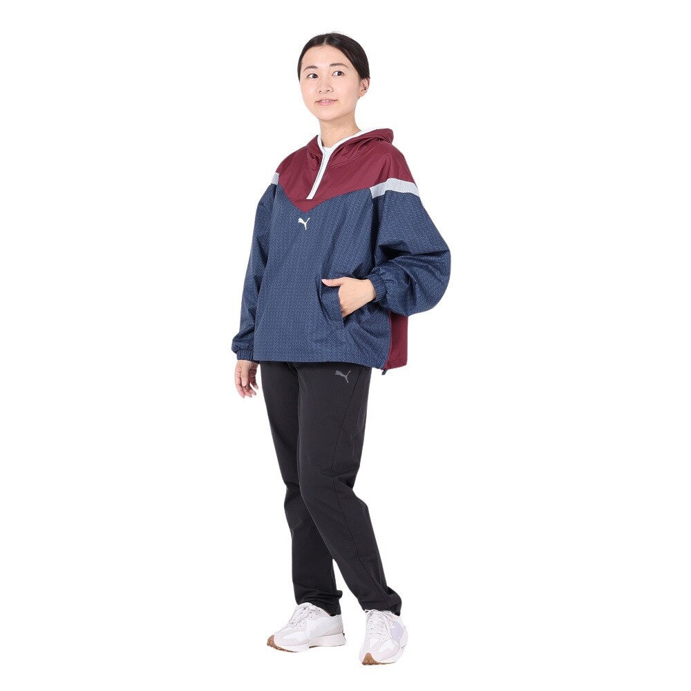 プーマ（PUMA）（レディース）パーカー MOTION ハーフジップ AOP フーディ 677700 22 NVY