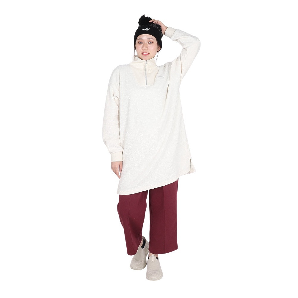 プーマ（PUMA）（レディース）スウェットシャツ HER ウィンタライズド ハイネック ハーフジップ 678385 87 BEG