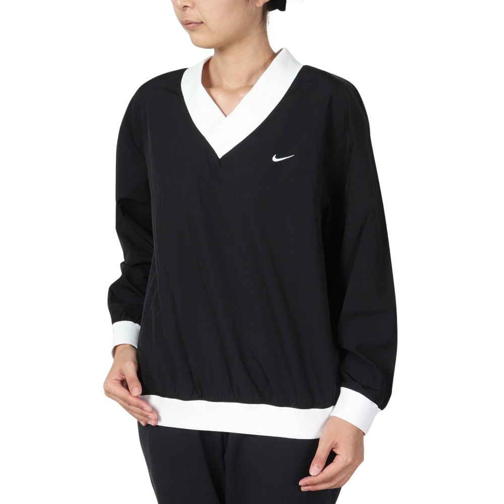 ナイキ（NIKE）（レディース）スポーツウェア エッセンシャル ウーブン UV Vネック ロングスリーブ トップ FV7650-010