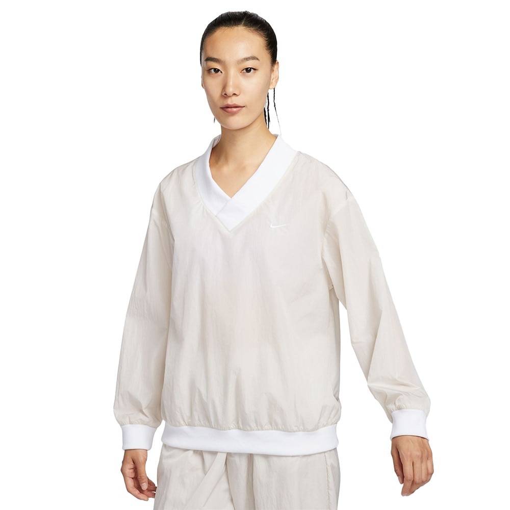 ナイキ（NIKE）（レディース）スポーツウェア エッセンシャル ルーズ UV ウーブン 長袖 Vネック トップ FV7650-110