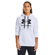 アンダーアーマー（UNDER ARMOUR）（レディース）ライバルフリース ロゴフーディー 長袖パーカー 1356318 WHT/BLK AT