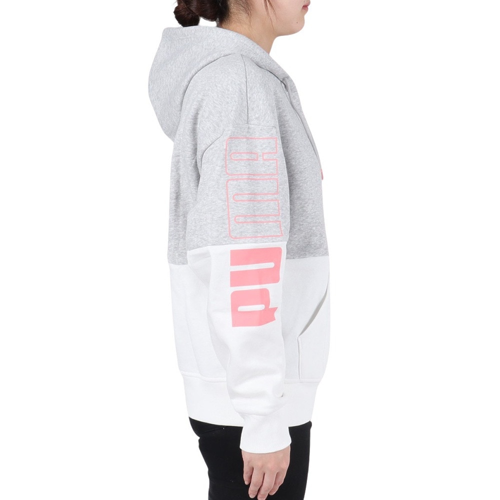 プーマ（PUMA）（レディース）PUMA POWER カラーブロック フーディー 678408 04 LGRY