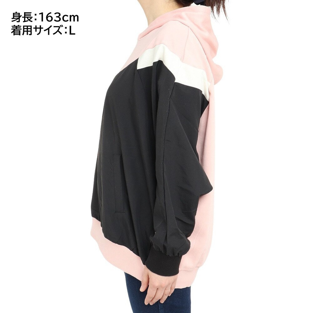 プーマ（PUMA）（レディース）ファブリック ミックス フーディー スウェット 674959 01 BLK