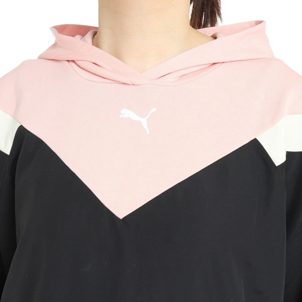 プーマ（PUMA）（レディース）ファブリック ミックス フーディー スウェット 674959 01 BLK