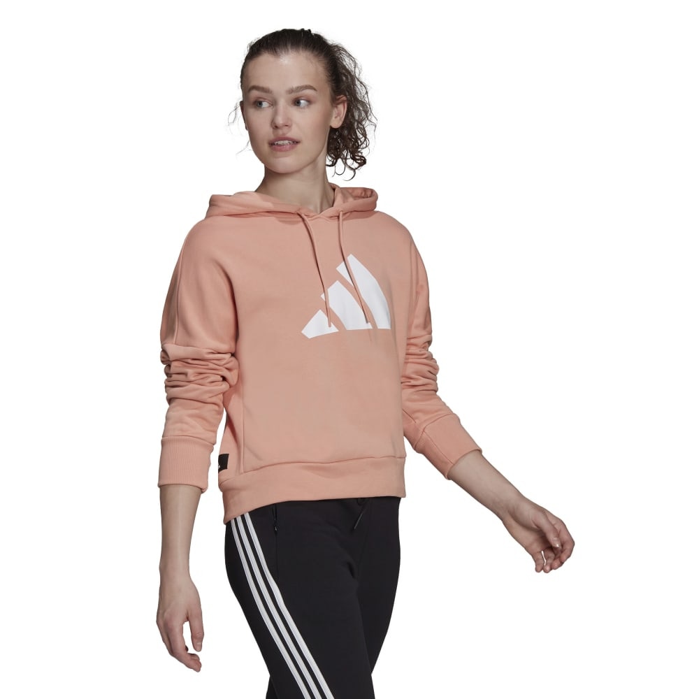 アディダス（adidas）（レディース）スポーツウェア フューチャーアイコン パーカー EKT20-H24082 ピンク×ホワイト